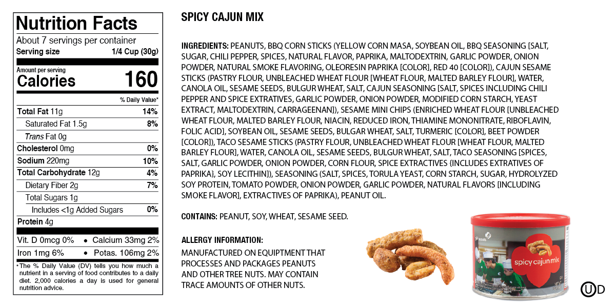 Trophy Nut™ Nutrition Information
